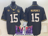 kansas city chiefs #15 patrick mahomes Black Gold Text V3 c01