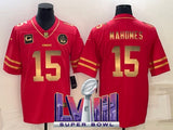 kansas city chiefs #15 patrick mahomes Red Gold Text V2 2cd3