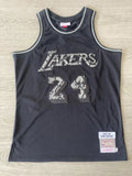 los angeles lakers #24 kobe bryant 2006-07 leather snakeskin Lakers 24 # Kobe Black Embroidered Style 1