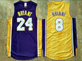 los angeles lakers #24 kobe bryant mitchell & ness Kobe Hall of Fame au Double-Sided Snakeskin Two-Tone Home Yellow 8 # Away Purple 24 # Embroidered Jersey Style 12