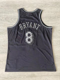 los angeles lakers #8 kobe bryant 1996-97 leather snakeskin Lakers 8 # Kobe Black Embroidered Jersey Style 1