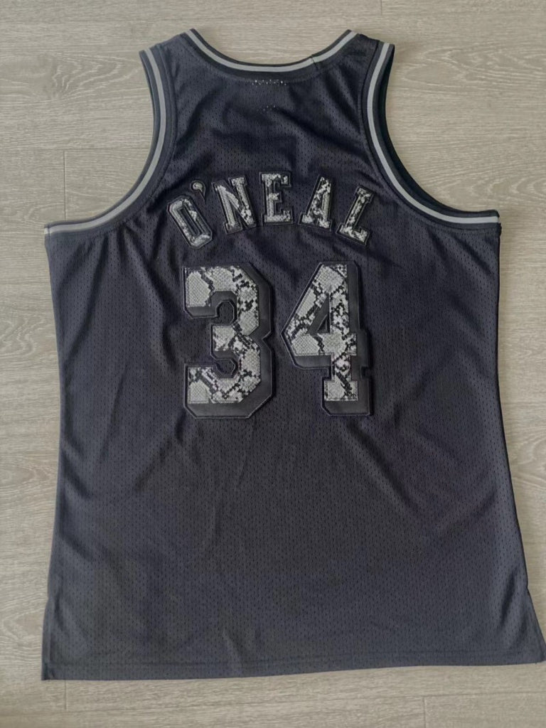 los angeles lakers leather snakeskin shaquille o'neal 1996-97 jersey Style 2