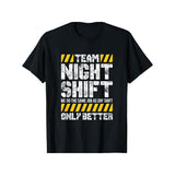 [Cotton Night Shift Tee] 1pc Unisex Cotton Night Shift Tee - Crew Neck, 180g/m2 Knit Fabric, Slight Stretch, Regular Fit, Applique Detail - Ideal for Running & Training Made in USA