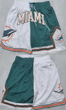 maimi dolphins aqua white shorts (run small)