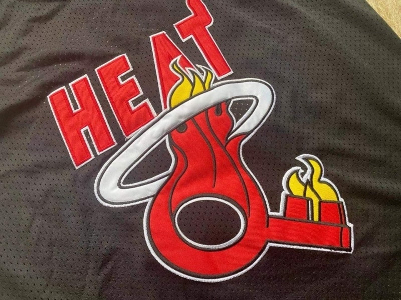 miami heat #1 another brxm&n authentic jersey black brmn Collaboration Heat 1 Black Embroidered Jersey Style 1