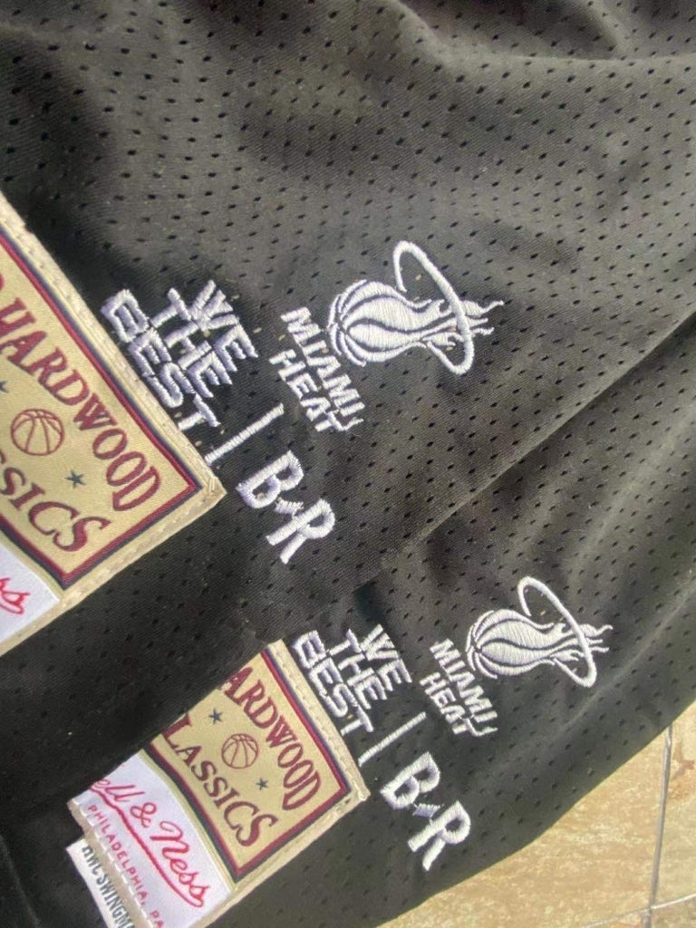 miami heat #1 another brxm&n authentic jersey black brmn Collaboration Heat 1 Black Embroidered Jersey Style 4