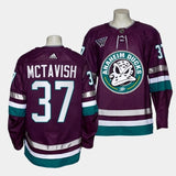 mighty ducks #37 mason mctavish 2023-24 30th anniversary alternate authentic purple jersey men's