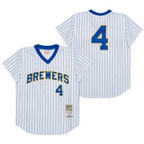 milwaukee brewers #4 paul molitor white