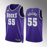 milwaukee bucks #55 ryan rollins classic edition purple jersey