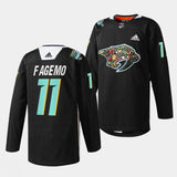 nashville predators #11 samuel fagemo 2023 hispanic heritage night black jersey