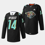 nashville predators #14 gustav nyquist 2023 hispanic heritage night black jersey