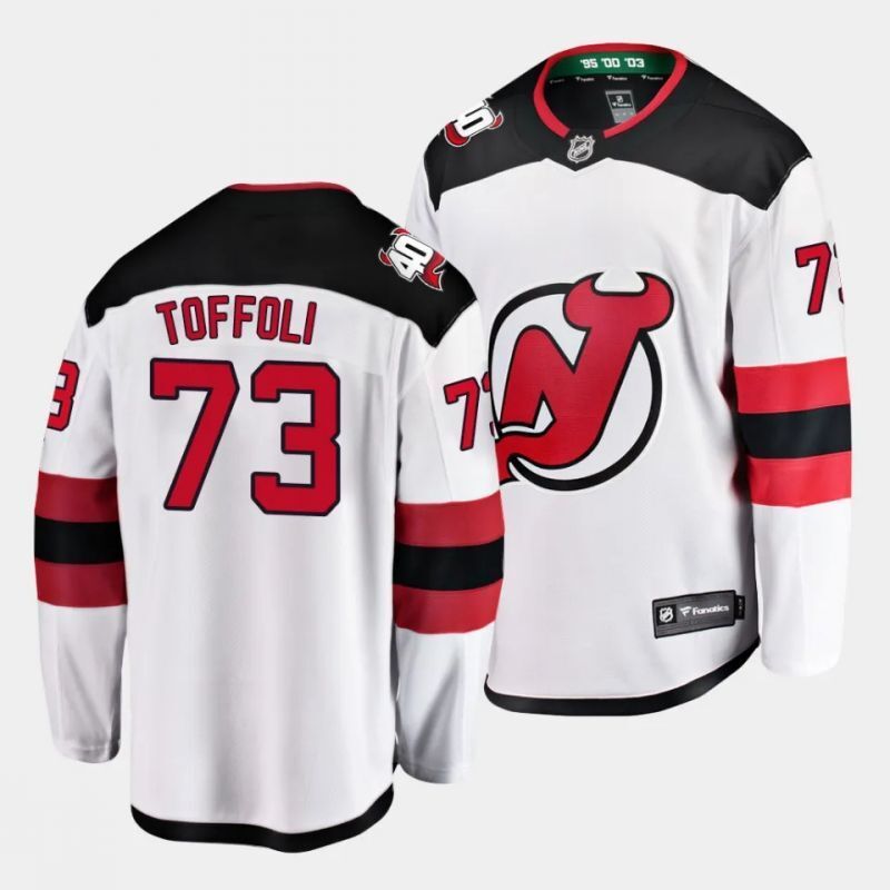 new jersey devils #73 tyler toffoli away white breakaway player jersey Style 1