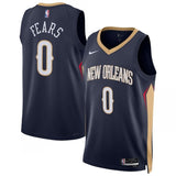 new orleans pelicans #0 jeremiah fears unisex swingman jersey - icon edition - navy