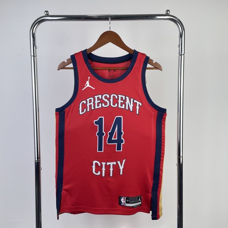 new orleans pelicans #14 ingram 2324 statement jersey red Style 2