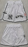 new yok yankees white shorts (run small) Style 2