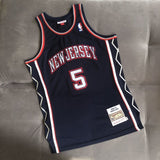 new york nets #5 kidd Nets 5 # 06-07 Year au Retro mn Embroidered Jersey Style 9