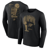 oklahoma city thunder black 2025 finals champions double dribble long sleeve t
