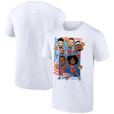 oklahoma city thunder white 2025 finals champions caricature full court t-shirt