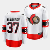 ottawa senators #37 donovan sebrango away white breakaway player jersey