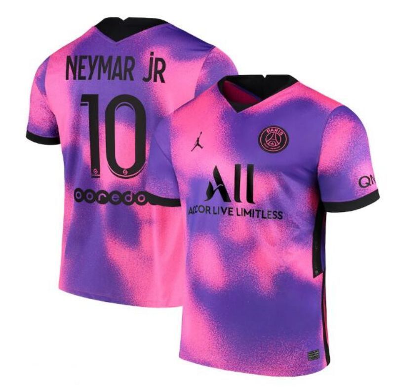 paris saint-germain #10 neymar jr pink soccer jersey
