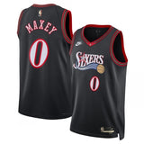 philadelphia 76ers #0 tyrese maxey unisex swingman jersey - classic edition - black