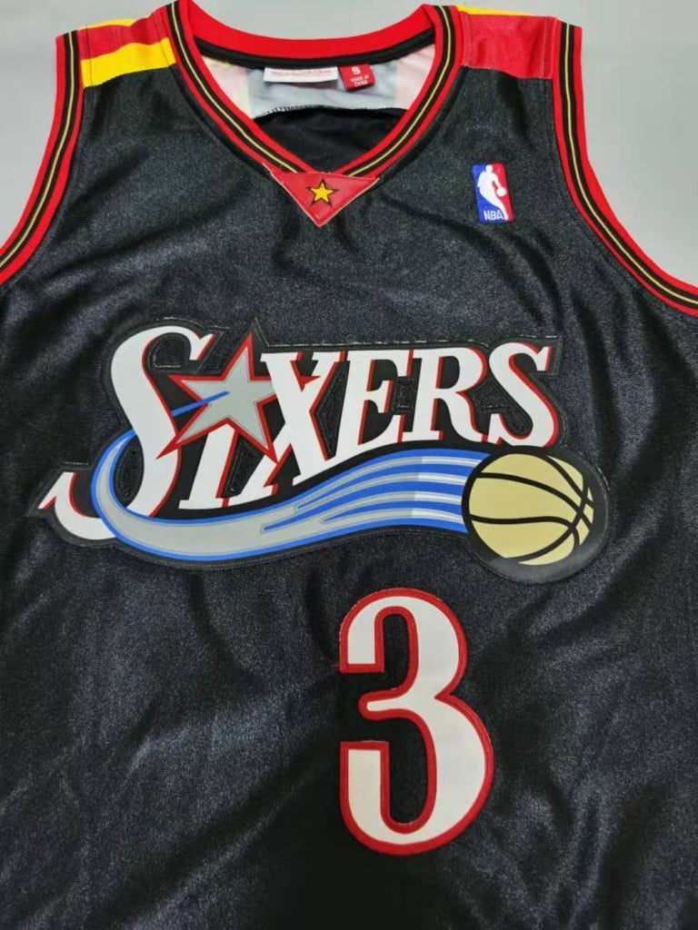 philadelphia 76ers #3 allen iverson 76 3# Retro Black Style 1