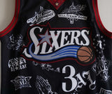philadelphia 76ers #3 allen iverson 76 ( Mesh Print ) 3 # Allen Iverson Tattoo Edition Black Style 3