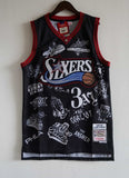 philadelphia 76ers #3 allen iverson 76 ( Mesh Print ) 3 # Allen Iverson Tattoo Edition Black Style 5