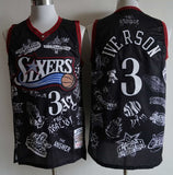 philadelphia 76ers #3 allen iverson 76 ( Mesh Print ) 3 # Allen Iverson Tattoo Edition Black Style 6