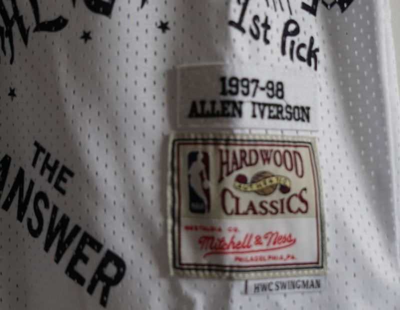 philadelphia 76ers #3 allen iverson 76 ( Mesh Print ) 3 # Allen Iverson Tattoo Edition White Style 3
