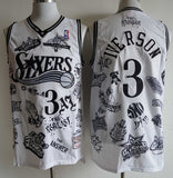 philadelphia 76ers #3 allen iverson 76 ( Mesh Print ) 3 # Allen Iverson Tattoo Edition White Style 6