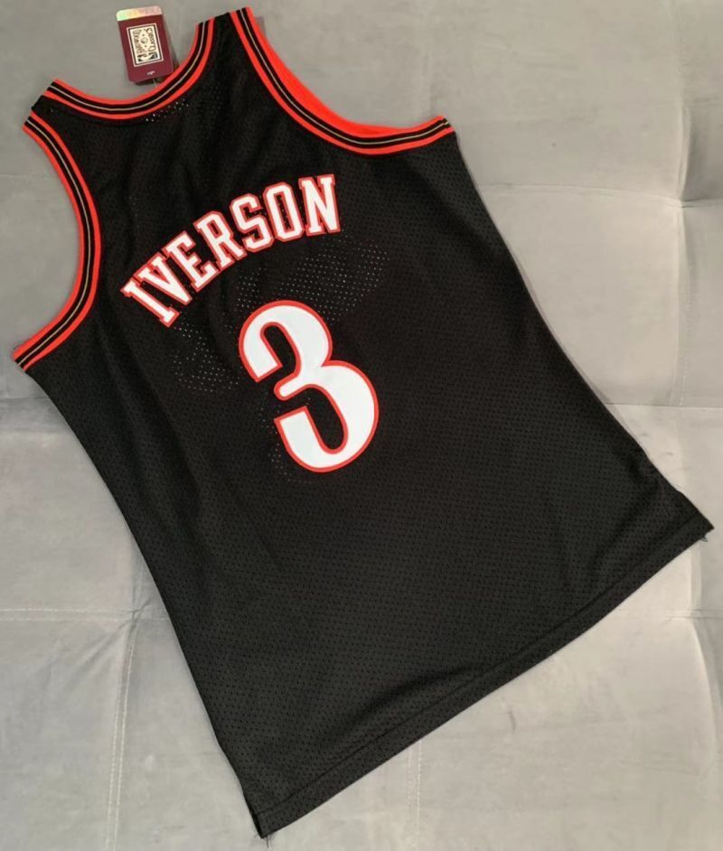 philadelphia 76ers #3 allen iverson Nets 5 # 06-07 Year au Retro mn Embroidered Jersey Style 2