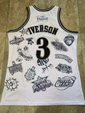 philadelphia 76ers #3 allen iverson mitchell ness Retro Fan Edition nba 76 Iverson Collaboration Series Jersey White Style 5