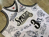 philadelphia 76ers #3 allen iverson mitchell ness Retro Fan Edition nba 76 Iverson Collaboration Series Jersey White Style 7