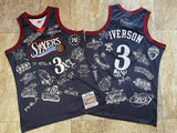 philadelphia 76ers #3 allen iverson mitchell ness Retro Fan Edition nba 76 Team Iverson Collaboration Jersey Black Style 6
