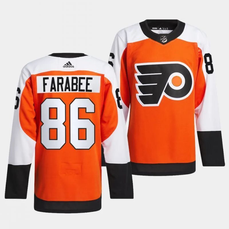 philadelphia flyers #86 joel farabee 2023-24 authentic burnt orange home jersey