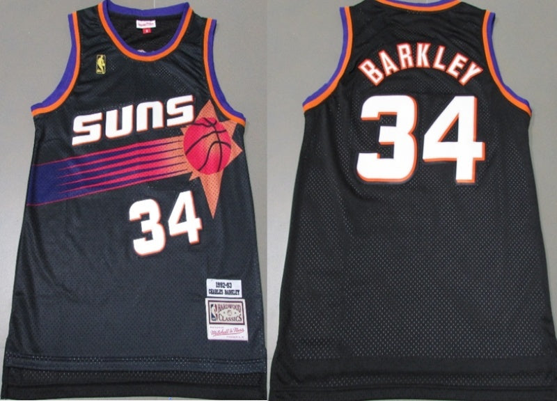 phoenix suns #34 charles barkley Barkley 34 # Black 1992-93 Retro Gold Logo