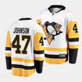 pittsburgh penguins #47 adam johnson away white