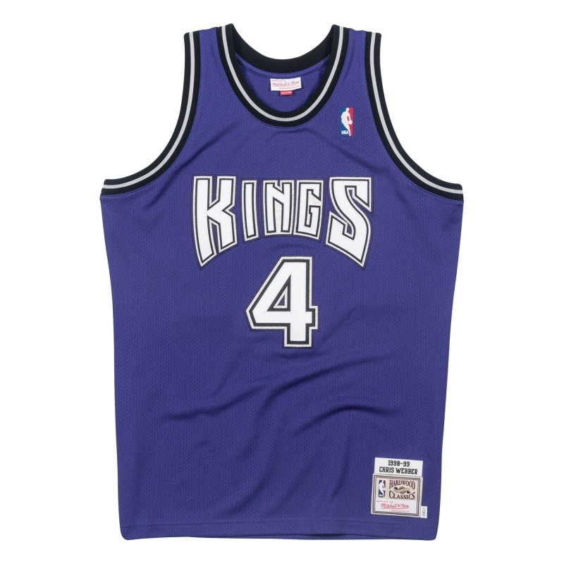 sacramento kings #4 chirs webber Kings 4 # Chris · Webber chris webber mitchell&ness Purple Premium Mesh Fan Jersey Style 1