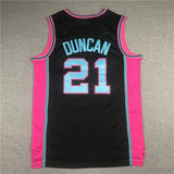 san antonio spurs #21 tim duncan Spurs 21 Black Retro Logo Style 4