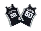 san antonio spurs #50 david robinson mitchell & ness black 1998-99 swingman jerse