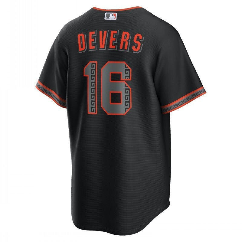 san francisco giants #16 rafael devers alternate replica jersey - black Style 1
