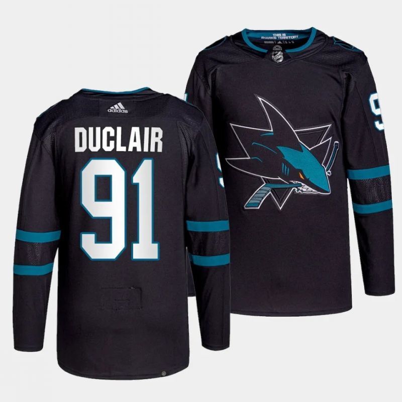 san jose sharks #91 anthony duclair alternate black authentic pro jersey