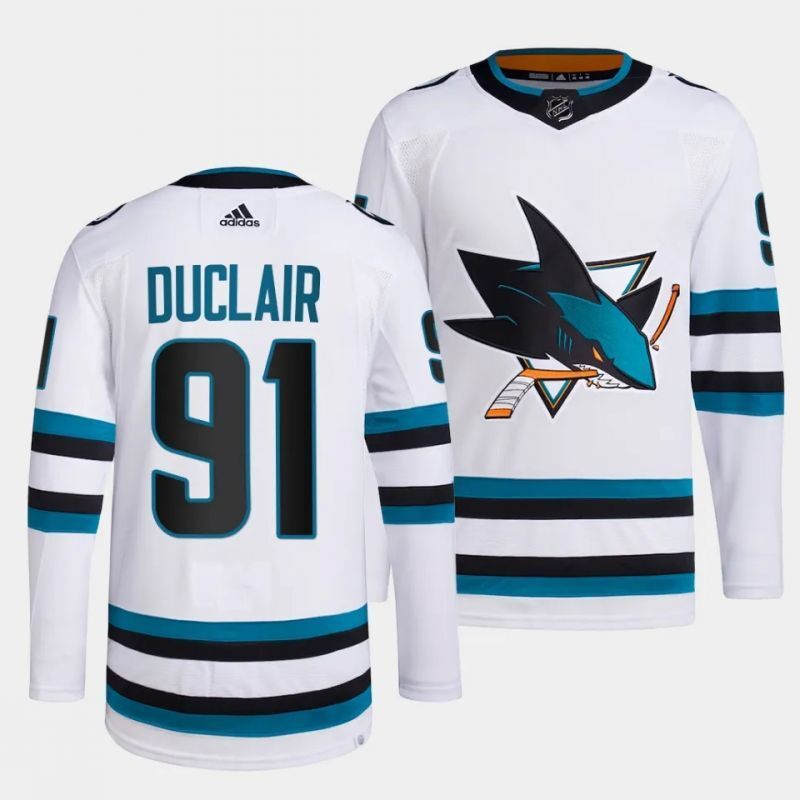 san jose sharks #91 anthony duclair away white authentic pro jersey