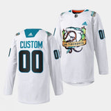 san jose sharks custom 2023 los tiburones white special jersey