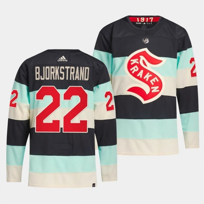seattle kraken #22 oliver bjorkstrand 2024 nhl winter classic jersey - deep sea blue