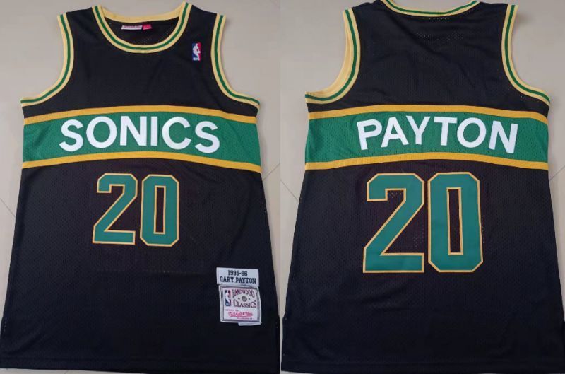seattle supersonics #20 gary payton Supersonics 20 # · Payton Black Retro Jersey