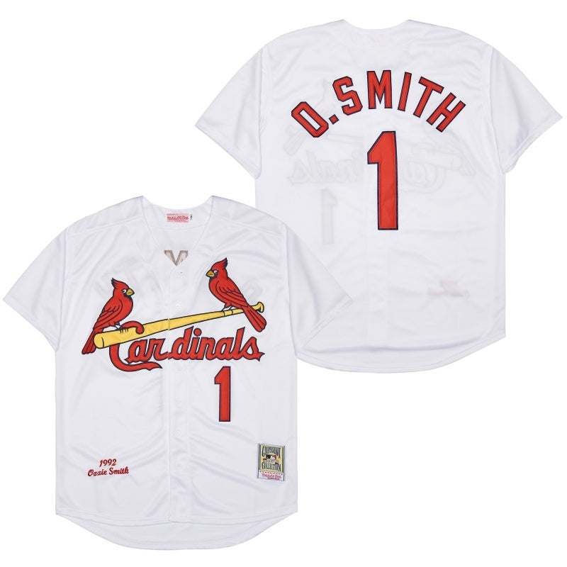 st. louis cardinals #1 ozzie smith Cardinals 1 White 1992 Retro_1