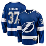 tampa bay lightning yanni gourde home breakaway jersey - blue
