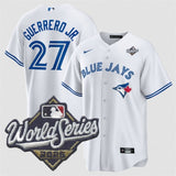 toronto blue jays #27 vladimir guerrero jr. white 2025 world series home cool base